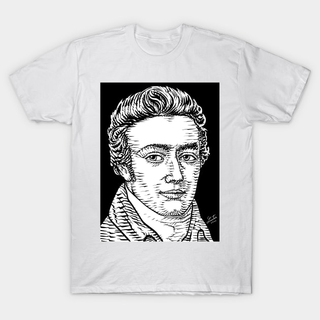 SAMUEL TAYLOR COLERIDGE ink portrait T-Shirt by lautir